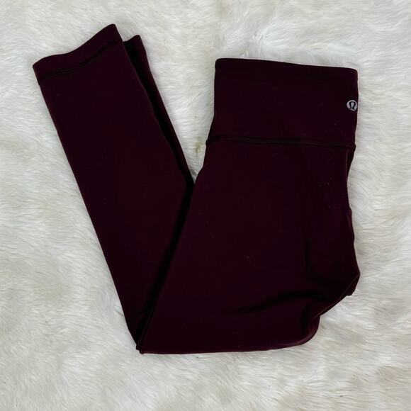Lululemon Wunder Under Crop Plum Legging Size 4 - Picture 2 of 10